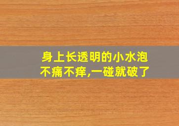 身上长透明的小水泡不痛不痒,一碰就破了