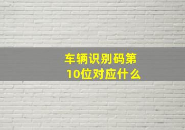 车辆识别码第10位对应什么