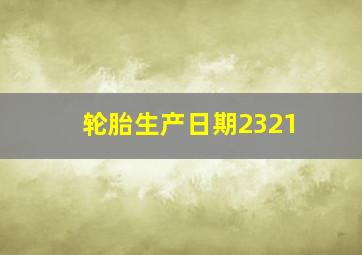 轮胎生产日期2321