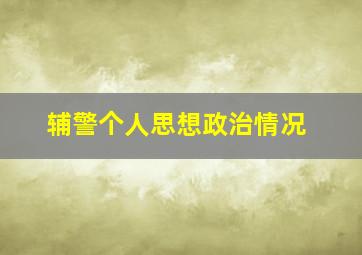 辅警个人思想政治情况