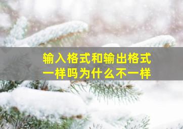 输入格式和输出格式一样吗为什么不一样