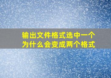 输出文件格式选中一个为什么会变成两个格式