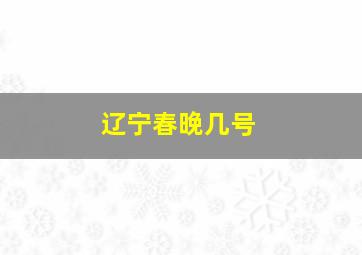 辽宁春晚几号