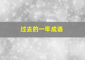 过去的一年成语