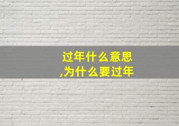 过年什么意思,为什么要过年