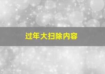 过年大扫除内容