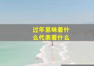 过年意味着什么代表着什么