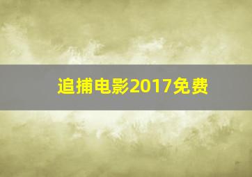 追捕电影2017免费