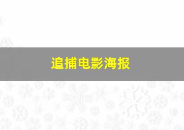 追捕电影海报