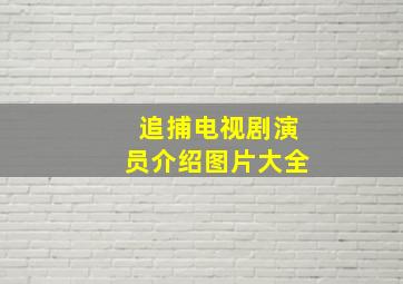 追捕电视剧演员介绍图片大全