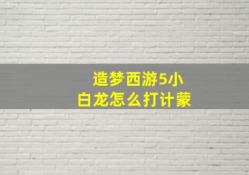 造梦西游5小白龙怎么打计蒙