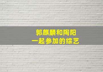 郭麒麟和陶阳一起参加的综艺