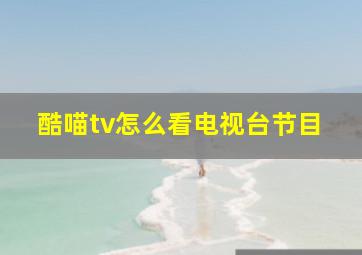 酷喵tv怎么看电视台节目