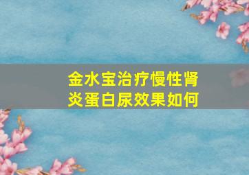 金水宝治疗慢性肾炎蛋白尿效果如何