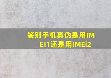 鉴别手机真伪是用IMEI1还是用IMEi2