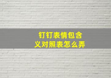 钉钉表情包含义对照表怎么弄