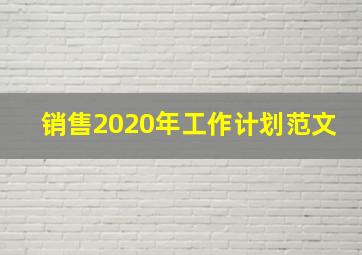 销售2020年工作计划范文