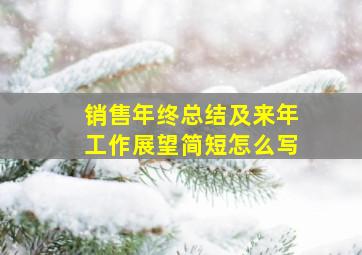 销售年终总结及来年工作展望简短怎么写