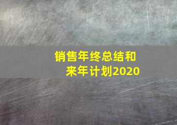 销售年终总结和来年计划2020