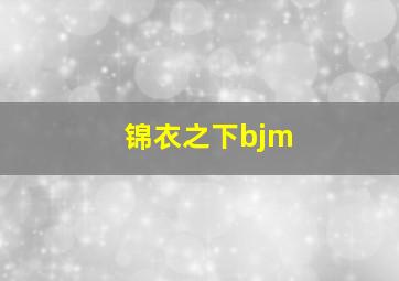 锦衣之下bjm