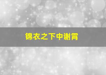 锦衣之下中谢霄