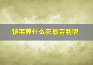 镇宅养什么花最吉利呢