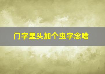 门字里头加个虫字念啥