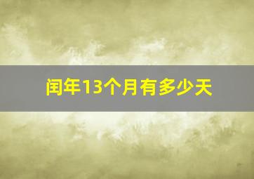 闰年13个月有多少天