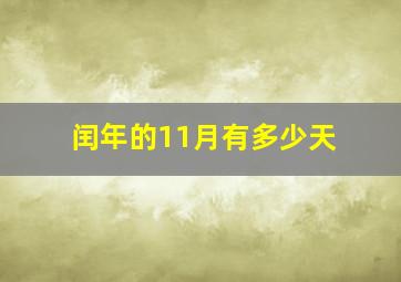 闰年的11月有多少天