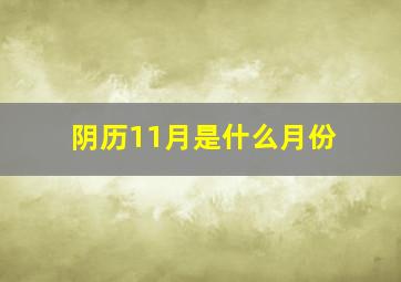 阴历11月是什么月份