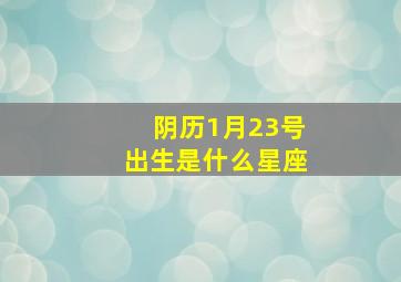 阴历1月23号出生是什么星座