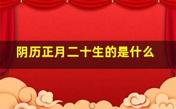 阴历正月二十生的是什么