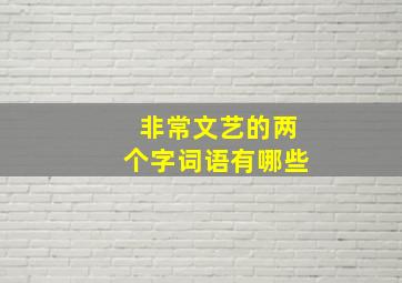 非常文艺的两个字词语有哪些