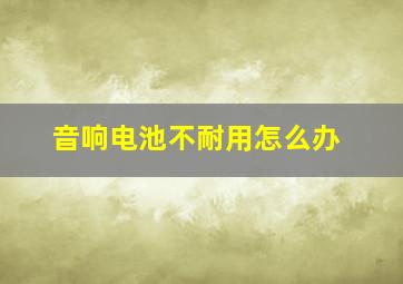 音响电池不耐用怎么办