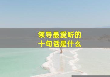 领导最爱听的十句话是什么