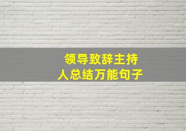 领导致辞主持人总结万能句子