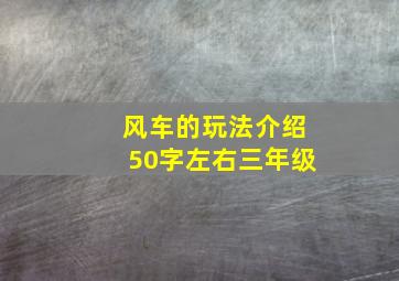 风车的玩法介绍50字左右三年级