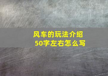 风车的玩法介绍50字左右怎么写