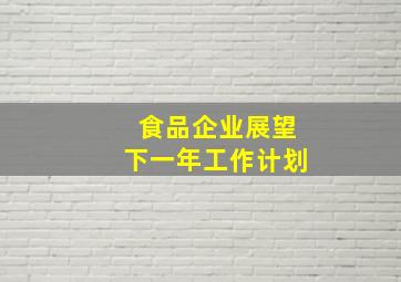 食品企业展望下一年工作计划