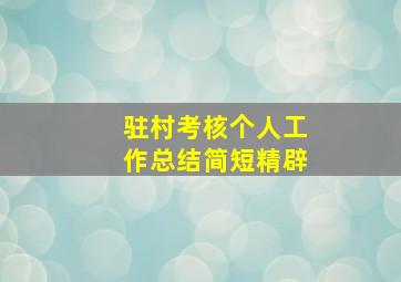 驻村考核个人工作总结简短精辟