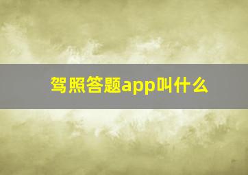 驾照答题app叫什么