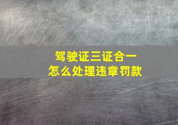 驾驶证三证合一怎么处理违章罚款