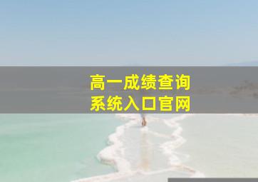 高一成绩查询系统入口官网