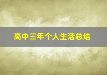 高中三年个人生活总结