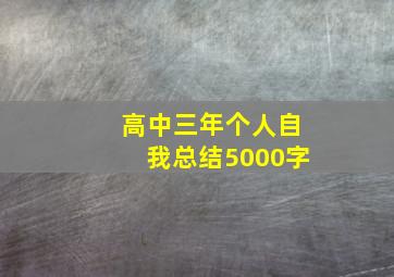 高中三年个人自我总结5000字