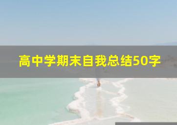 高中学期末自我总结50字