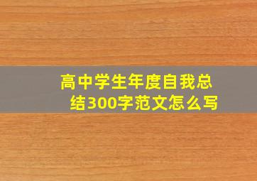 高中学生年度自我总结300字范文怎么写