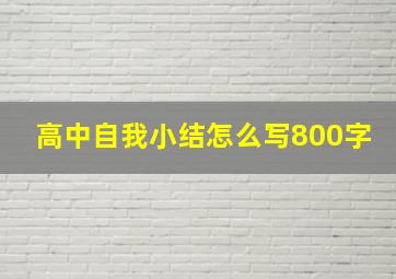 高中自我小结怎么写800字