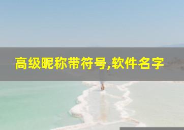 高级昵称带符号,软件名字