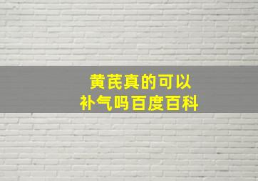 黄芪真的可以补气吗百度百科